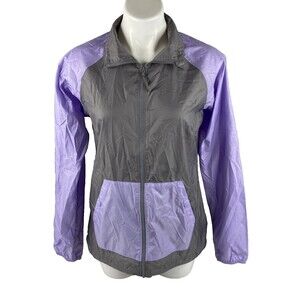 Columbia Women Small Packable Windbreaker Jacket Purple Gray